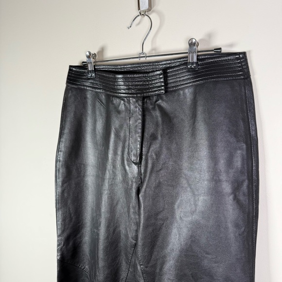 Margaret Godfrey Black Genuine Leather Pants - Picture 3 of 9